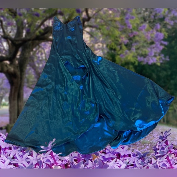 CESAR ROSARIO Ladies Blue Formal Dress Ball Gown Asimétrico Wedding Party . PROM - Picture 4 of 16